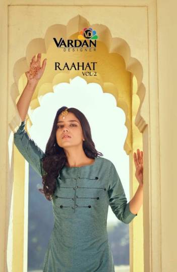 Raahat Vol 2 By Vardan Designer Designer Embroidered Kurti With Pant Collection